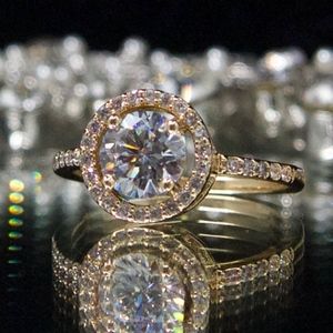 14kt Gold Dipped Swarovski Halo Engagement Ring